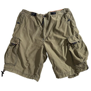 Abercrombie Fitch Cargo Shorts Men Lg Y2K Paratrooper Skater Army Fatigue Grunge